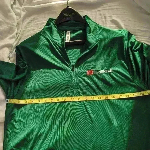 Men's forest green zipper pull over -bnwt  size large - Picture 4 of 4